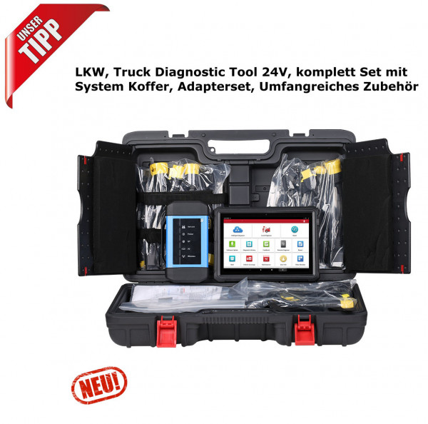 LKW, Truck Diagnostic Tool 24V, komplett Set mit System Koffer, Adapterset, Umfangreiches Zubehör